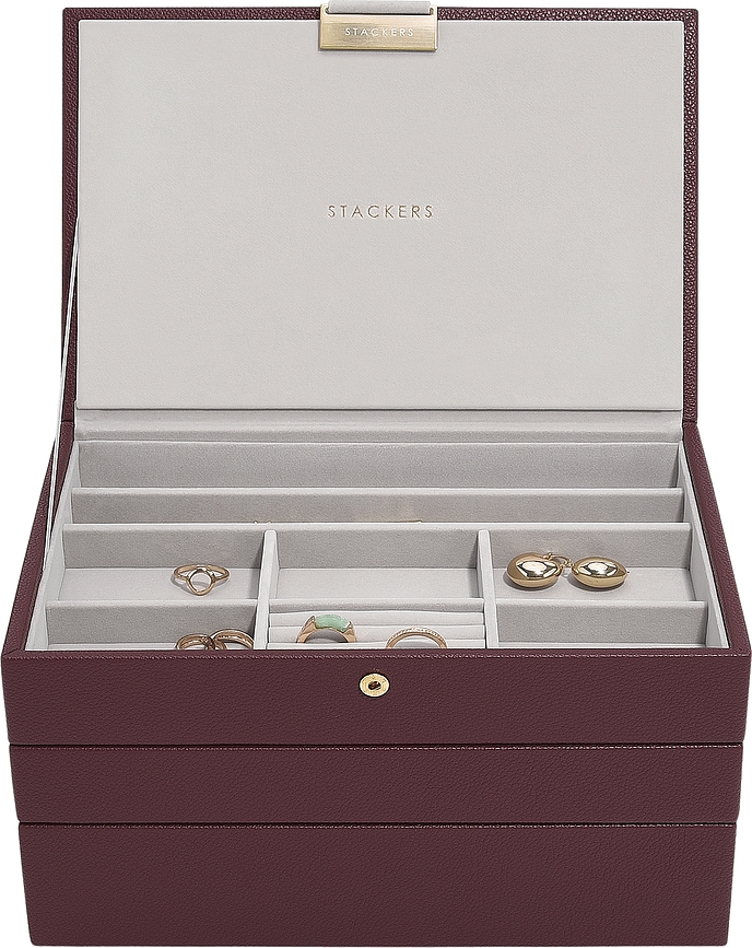 Joyero Classic Stackers, burdeos