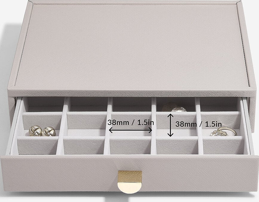 Joyero Stackers Classic, cuádruple con 3 cajones, rosa claro