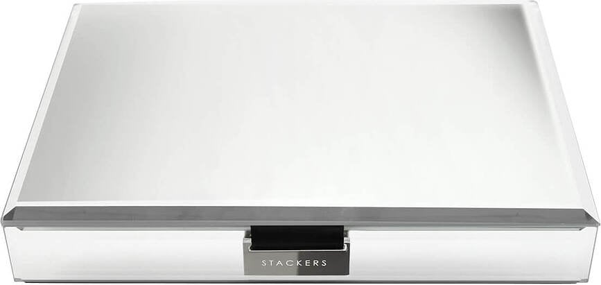 Joyero de cristal Stackers Classic, con tapa y forro de terciopelo negro