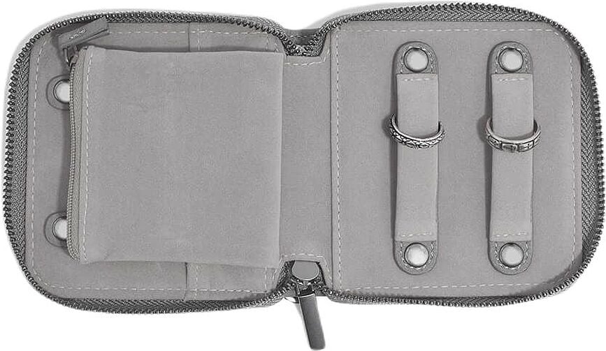 Joyero de Viaje Stackers Pebble, pequeño, gris oscuro, con compartimento para anillos