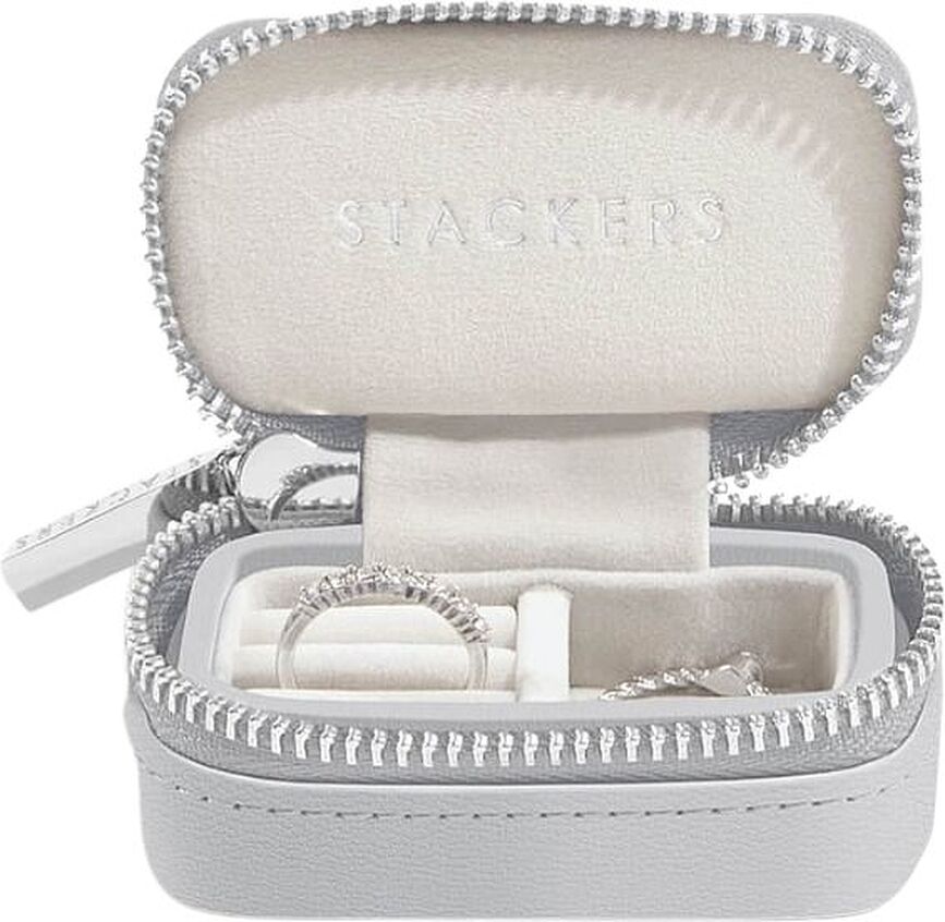 Joyero de Viaje Stackers Travel Petite, gris piedra