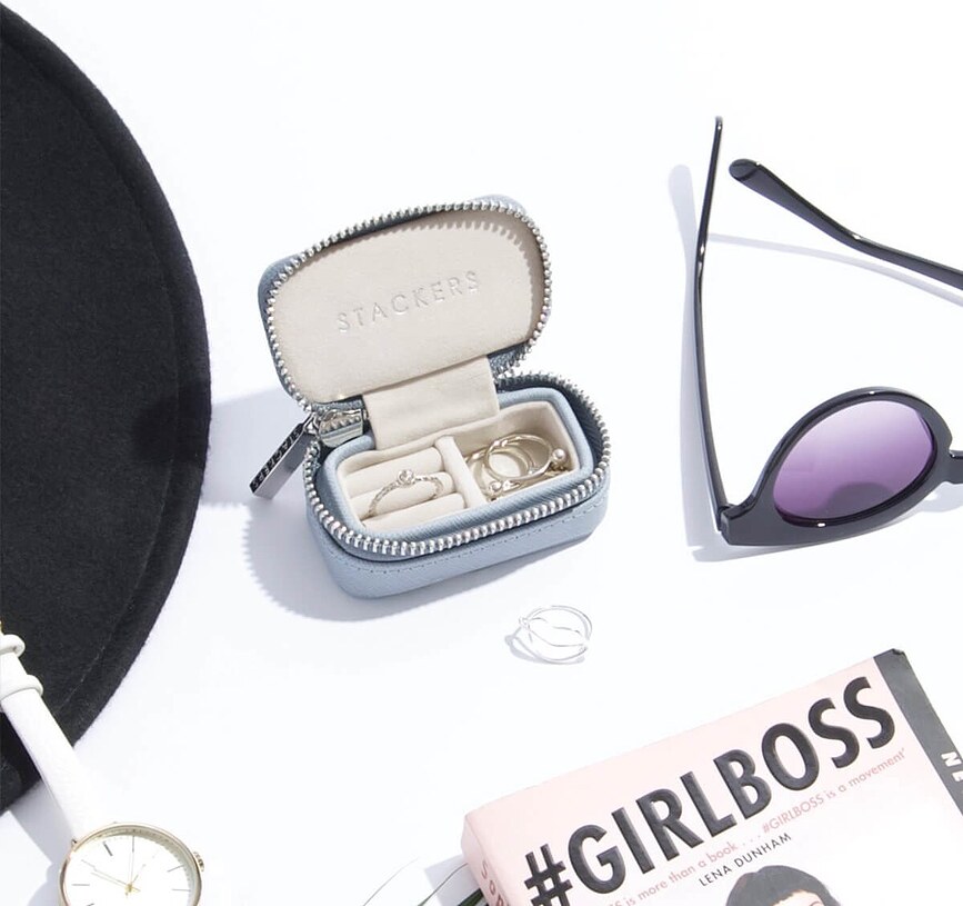 Joyero de viaje Travel Mini Stackers, rosa rubor