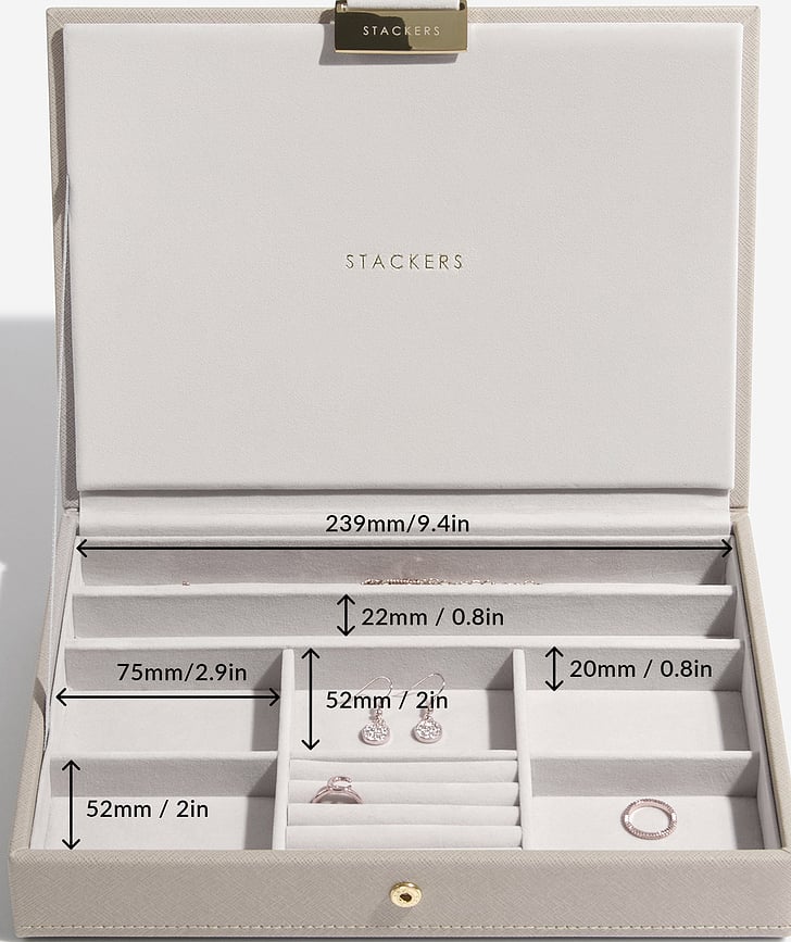 Joyero doble Stackers Classic, rosa claro, con cajón