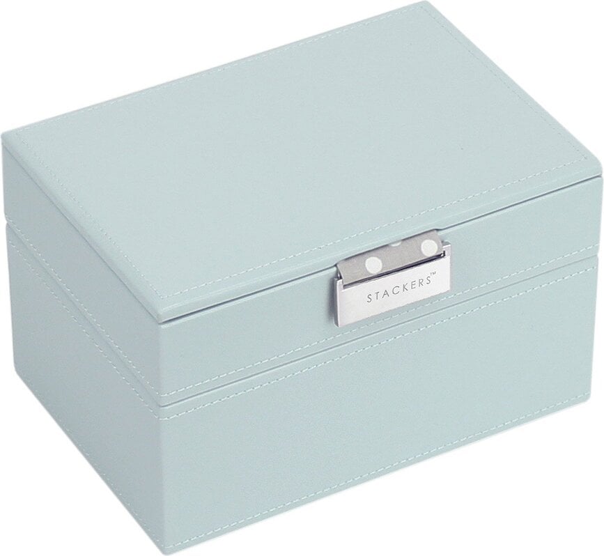 Joyero Stackers mini doble, gris y beige