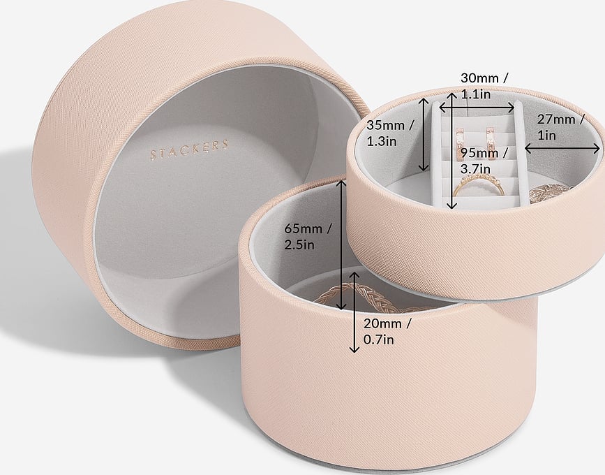 Joyero apilable Stackers Pod, doble, beige claro