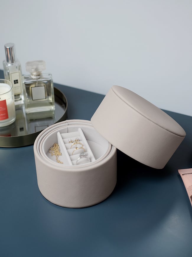 Joyero apilable Stackers Pod, doble, beige claro