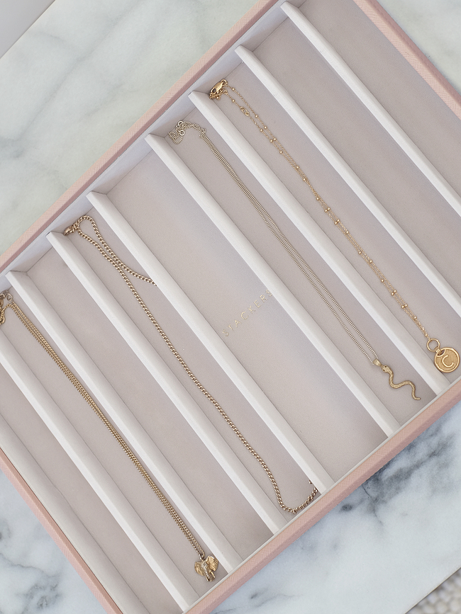 Joyero para collares Stackers, de 9 compartimentos, tamaño supersize, color topo