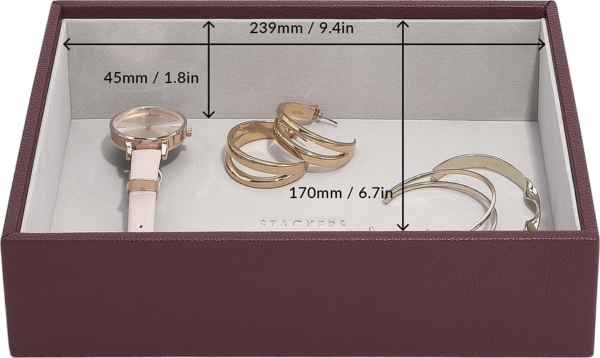 Joyero para relojes y joyas Classic Stackers, burdeos