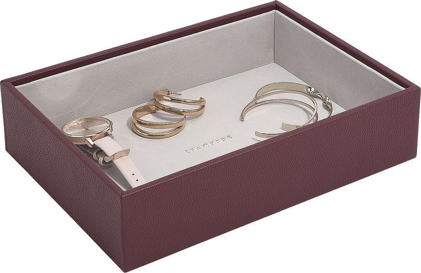 Joyero para relojes y joyas Classic Stackers, burdeos