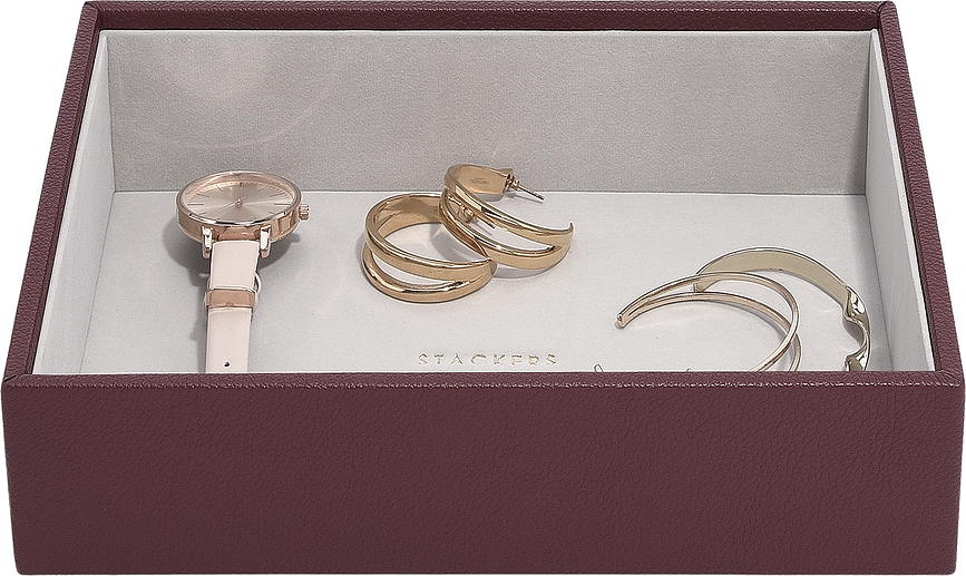 Joyero para relojes y joyas Classic Stackers, burdeos
