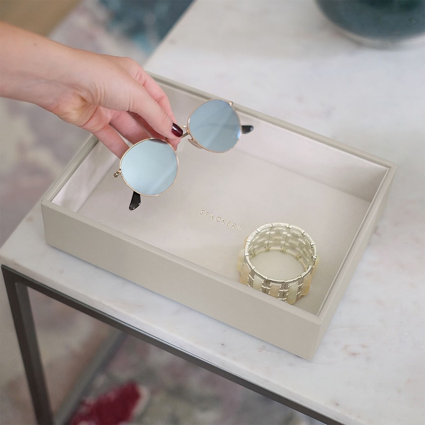 Joyero Stackers, clásico abierto, topo