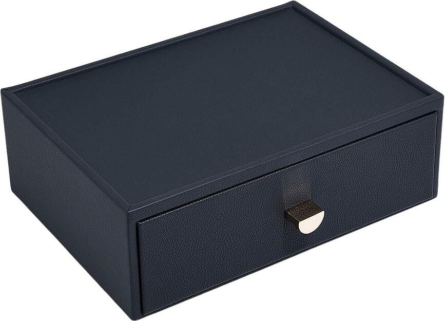 Joyero Stackers clásico, con 3 compartimentos y cajón, azul marino