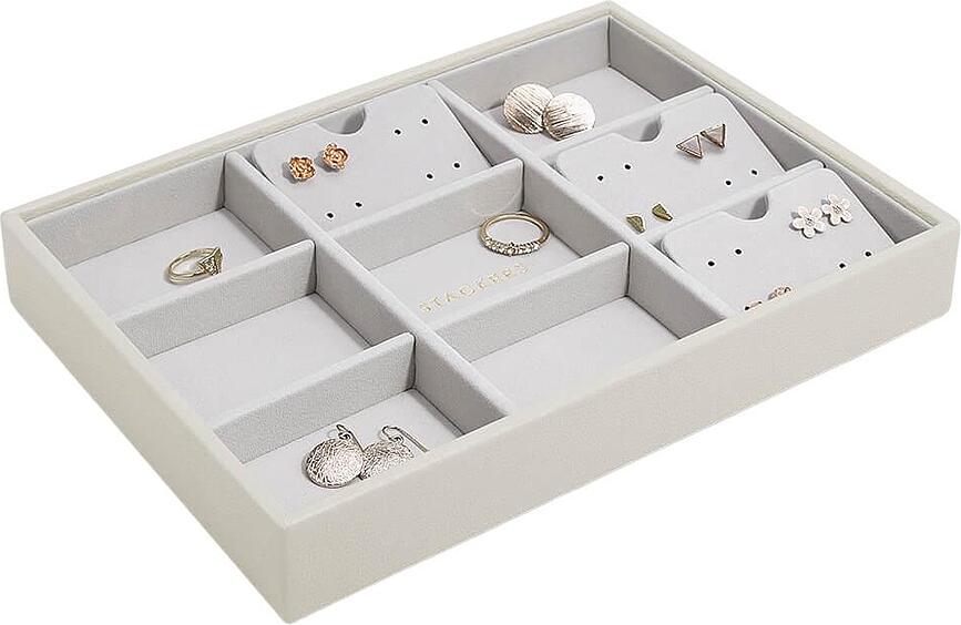 Joyero con 9 compartimentos Stackers, clásico, topo