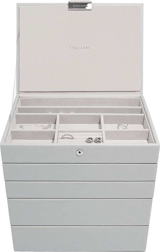 Joyero Stackers clásico, gris piedra, Set de 5 piezas