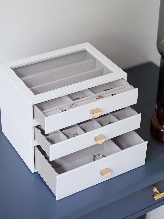 Joyero Stackers Classic, con 3 cajones, rosa