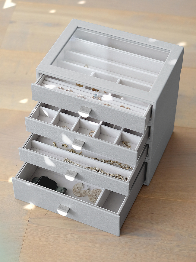 Joyero Stackers Classic, topo, con 4 cajones