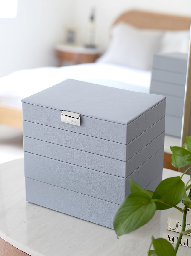 Joyero modular Stackers Classic, color topo, Set de 5 piezas