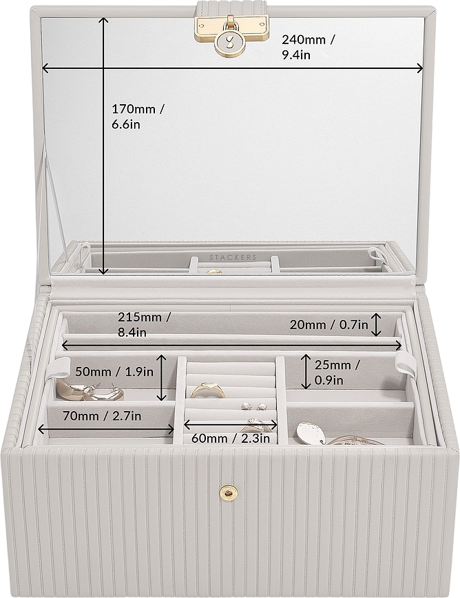 Joyero Stackers con asa, beige