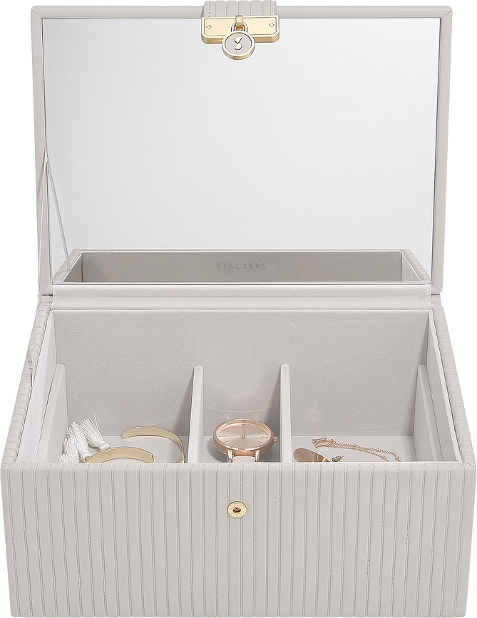 Joyero Stackers con asa, beige