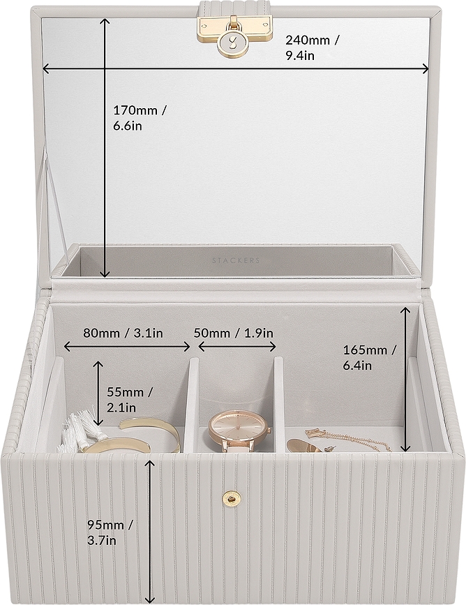 Joyero Stackers con asa, beige