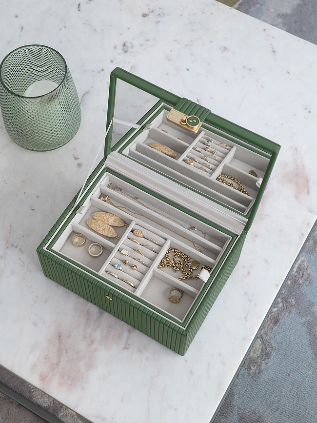 Joyero Stackers con asa, beige