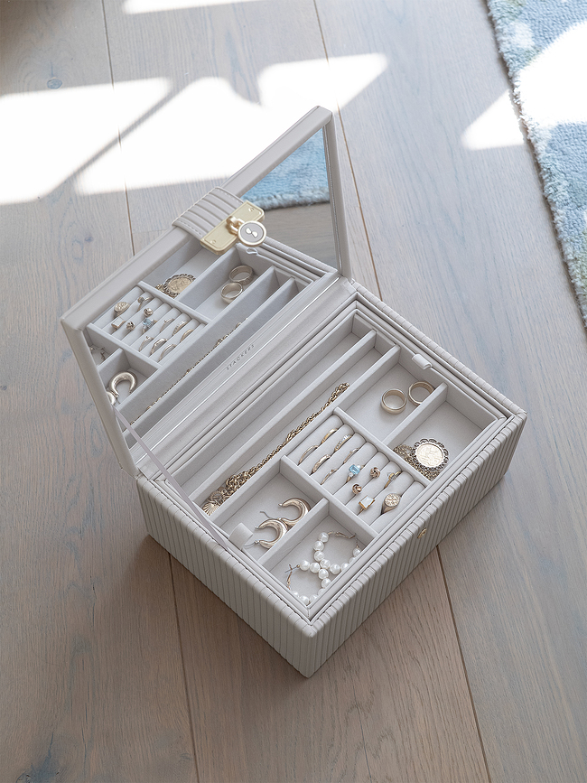 Joyero Stackers con asa, beige