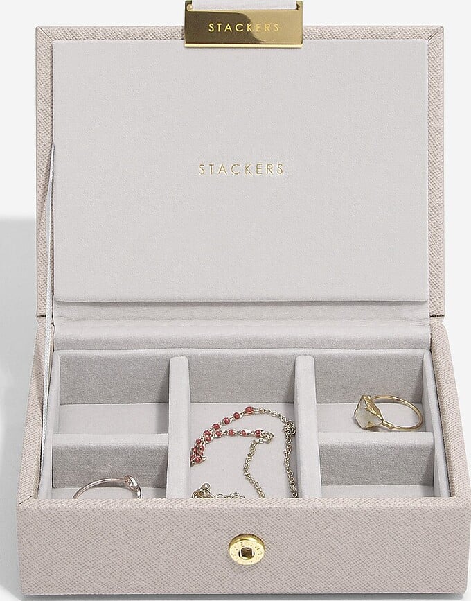 Joyero Stackers doble, micro, beige claro