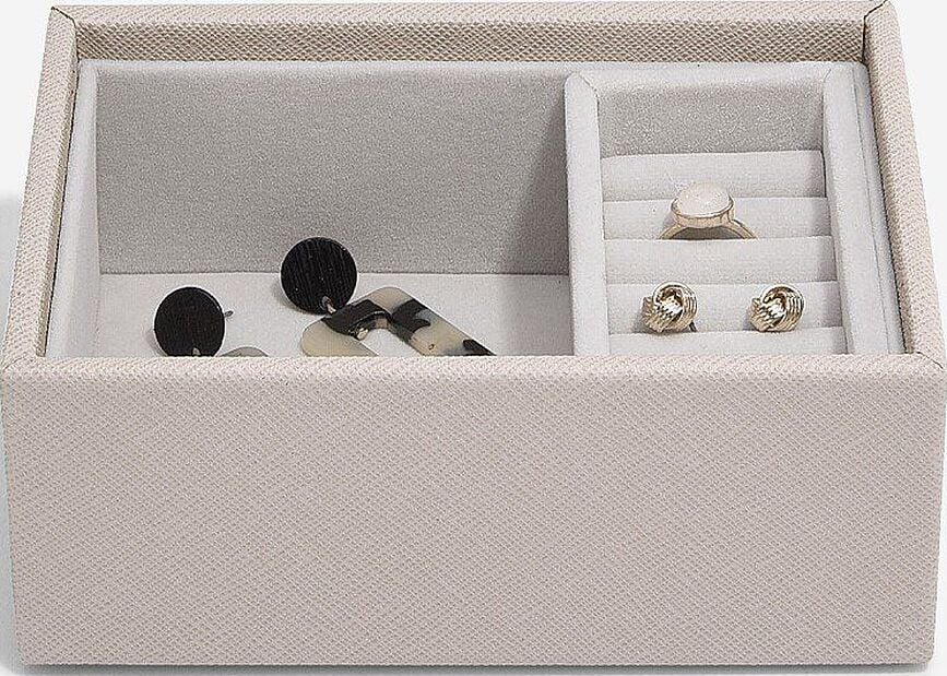 Joyero Stackers doble, micro, beige claro