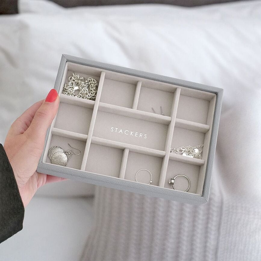 Joyero Stackers mini, 11 compartimentos, topo