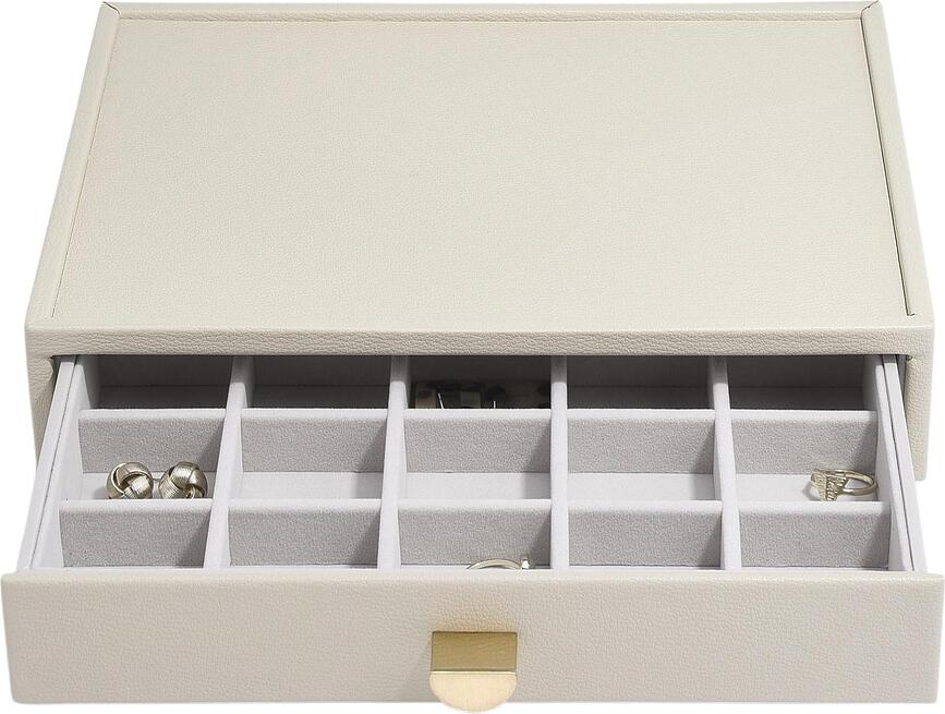 Joyero Stackers Pebble, clásico, con 20 compartimentos y cajón