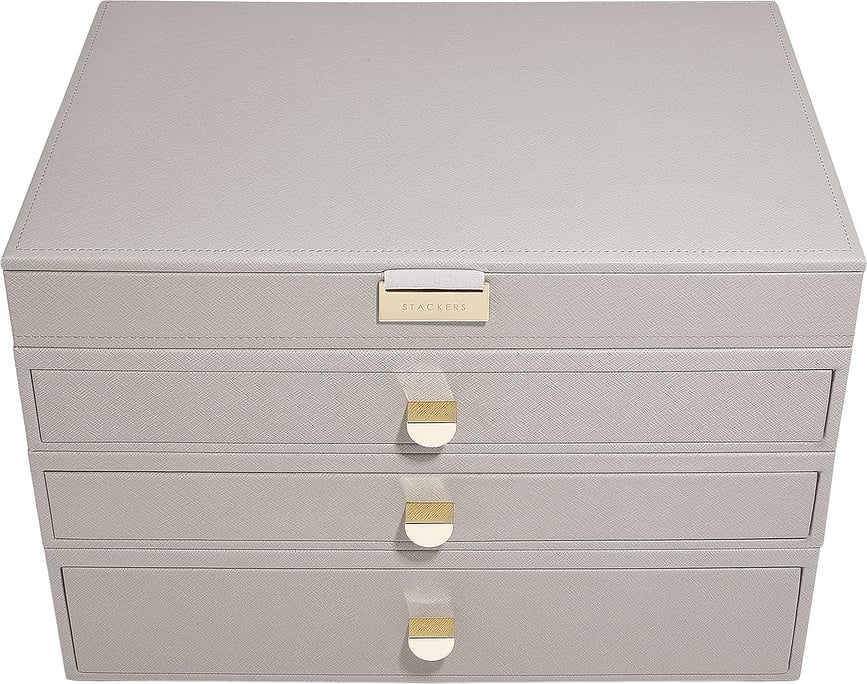 Joyero Stackers supersize, de 3 cajones, topo