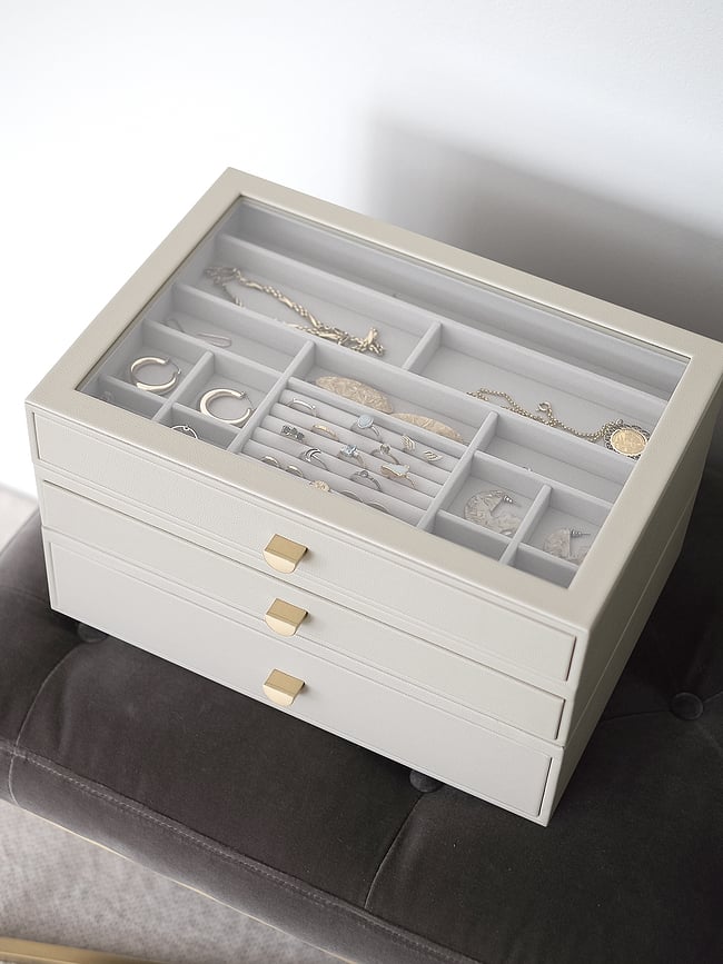 Joyero supersize Stackers, con 3 cajones, topo