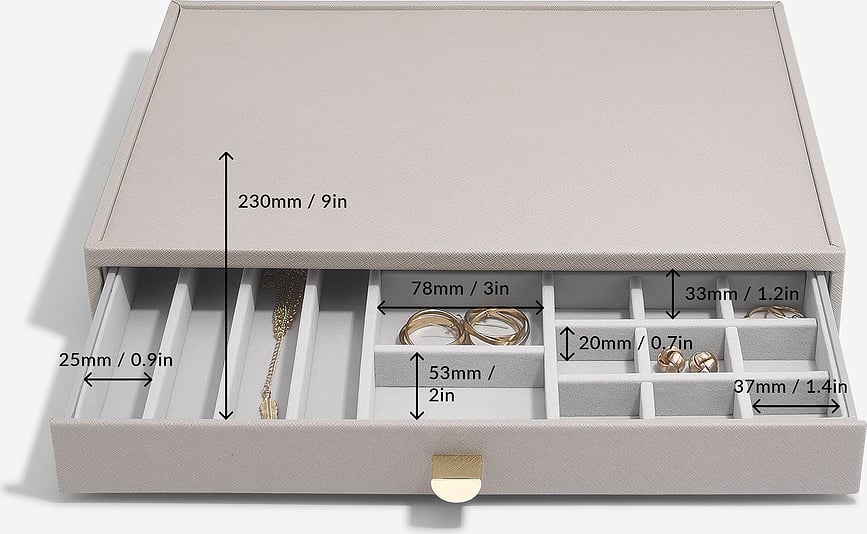 Joyero supersize Stackers, con 3 cajones, topo