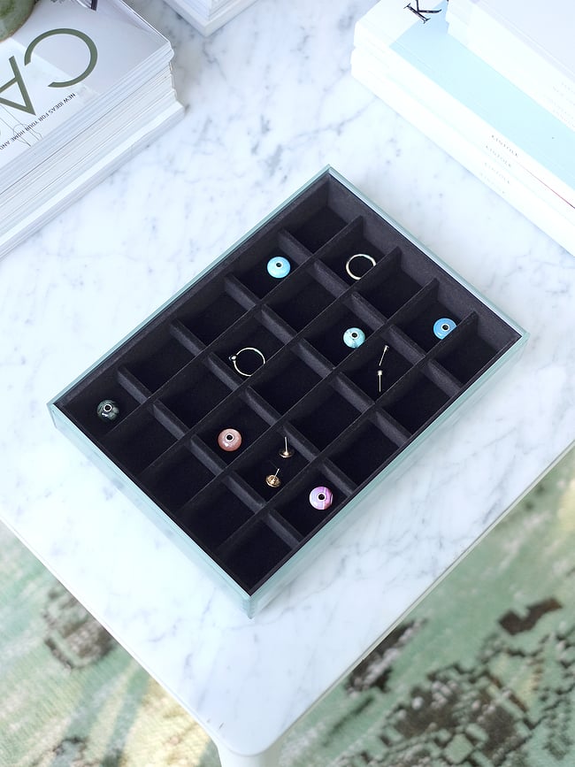 Joyero de cristal Stackers Ombre, triple, gris grafito