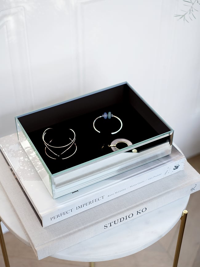 Joyero de cristal Stackers Ombre, triple, gris grafito