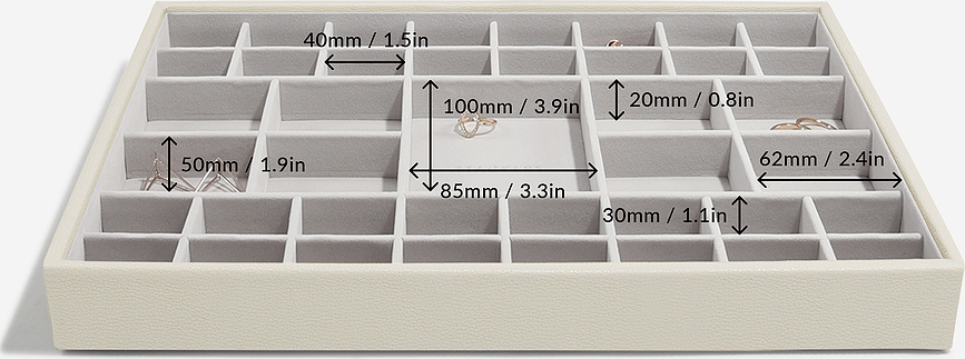 Joyero de 3 niveles Stackers, tamaño supersize, topo
