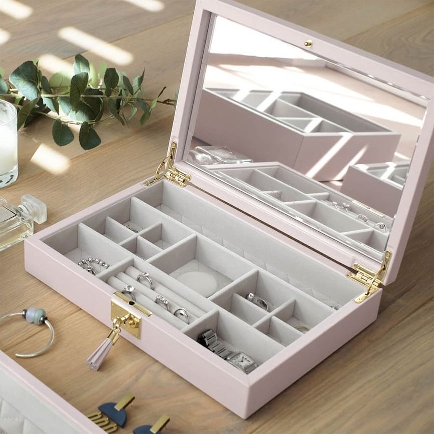 Loves Luxury Kutija za Nakit s poklopcem s ogledalom svijetloplava