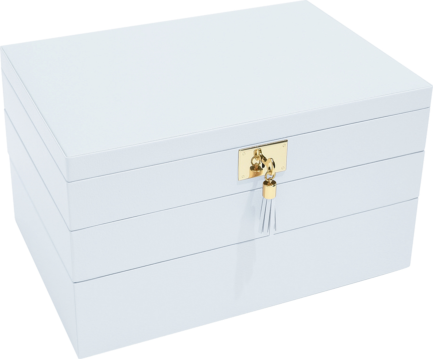 Loves Luxury Skrinjica za nakit trojna, bela