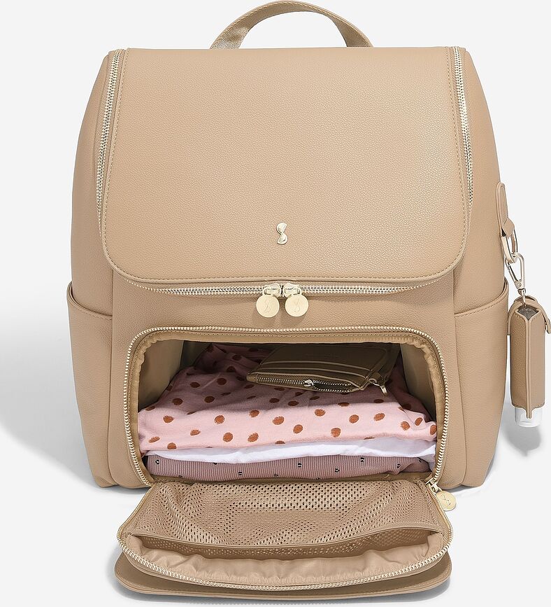 Mochila con cambiador Stackers, color camel