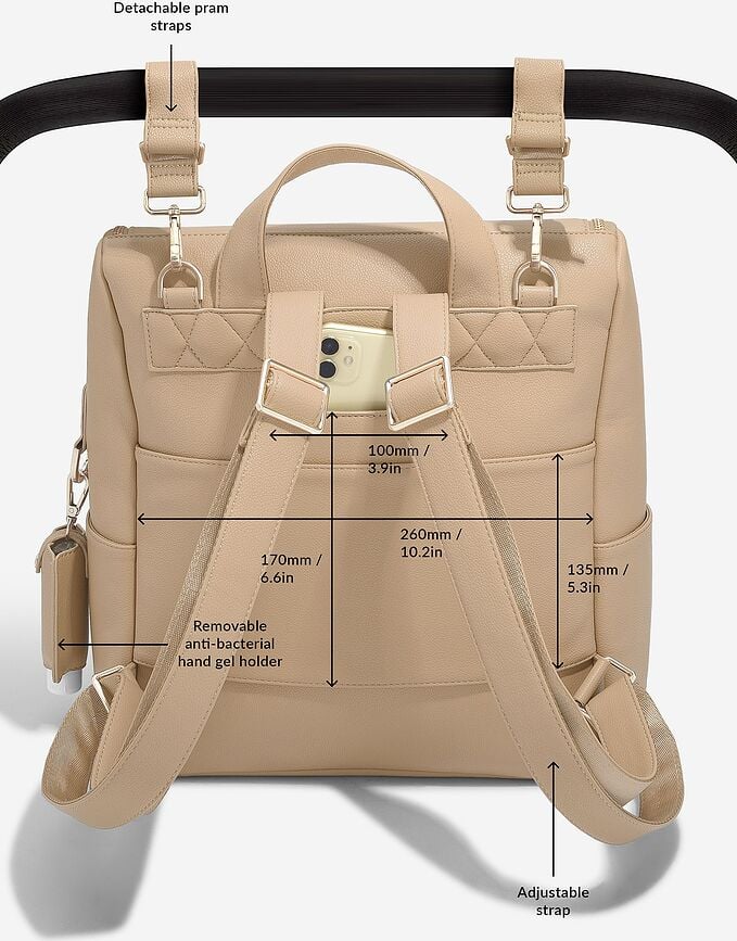 Mochila con cambiador Stackers, color camel