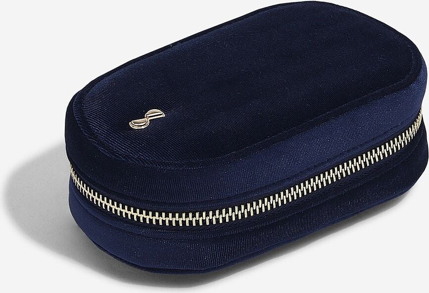 Neceser de terciopelo Stackers Compact, azul marino
