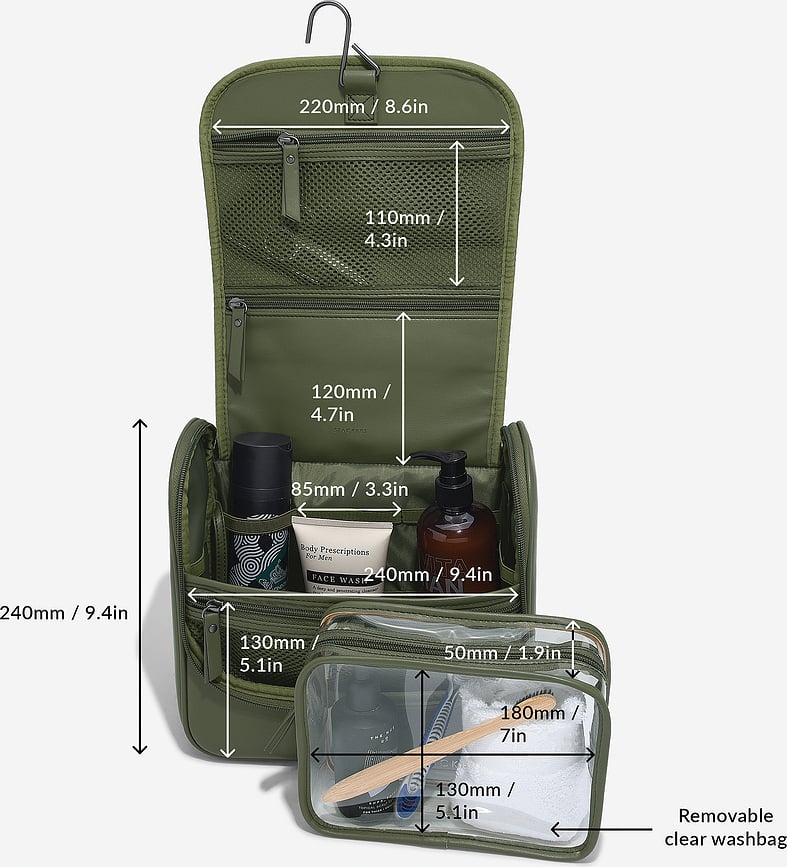 Neceser de viaje colgante de lona Stackers, azul