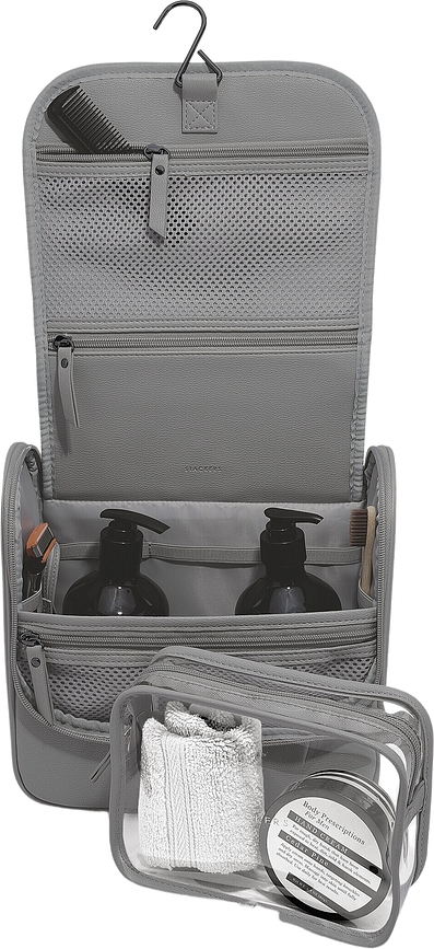 Neceser de viaje colgante Stackers, gris oscuro