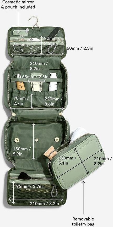 Neceser colgante de nailon Stackers, gris topo