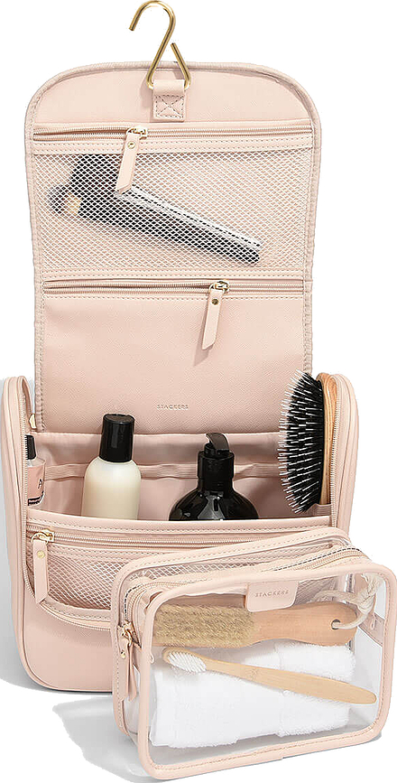 Neceser de viaje para colgar Stackers, rosa claro