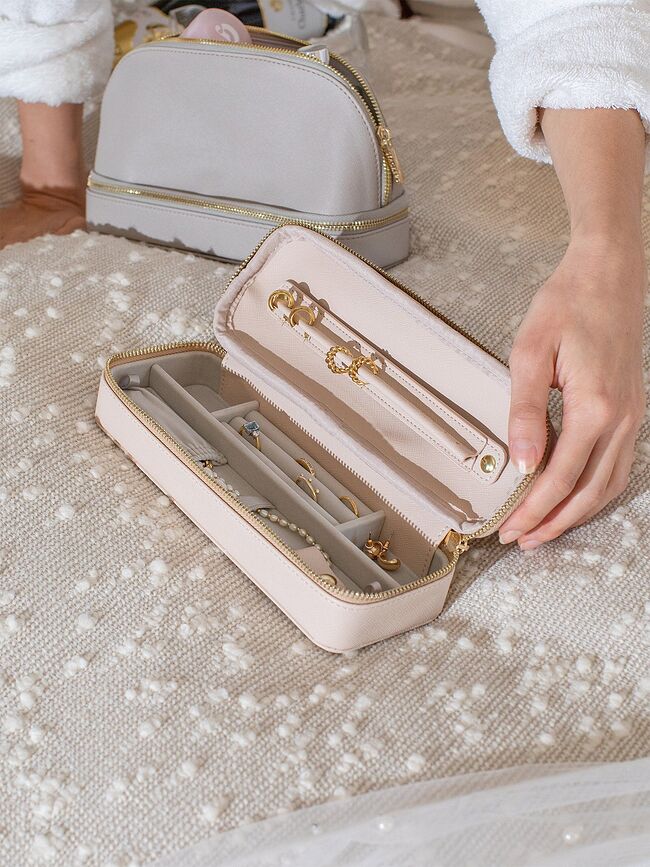 Estuche Organizador para cosméticos y joyas Stackers, color topo