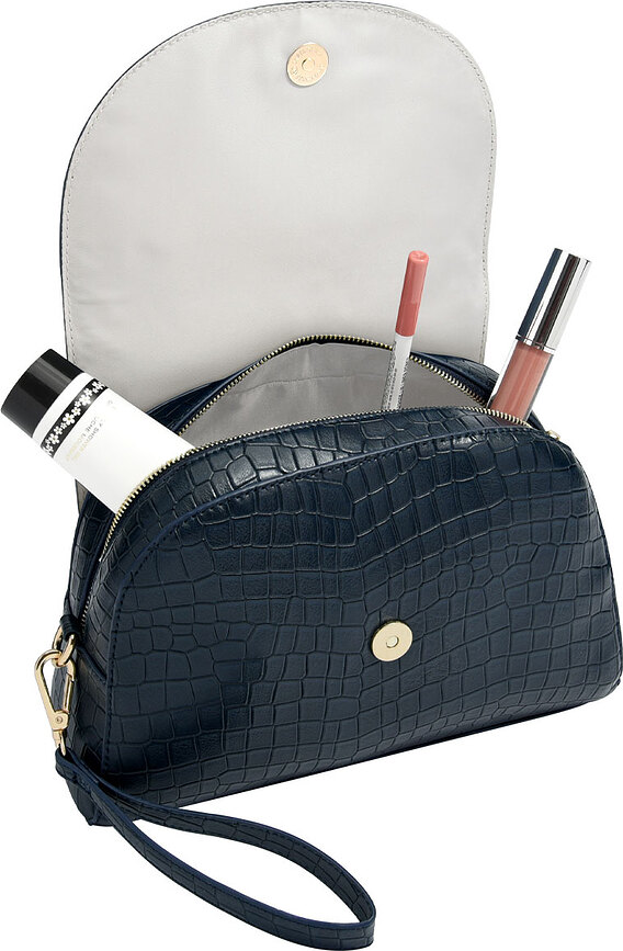 Neceser Stackers, con bolsillos para brochas, color topo