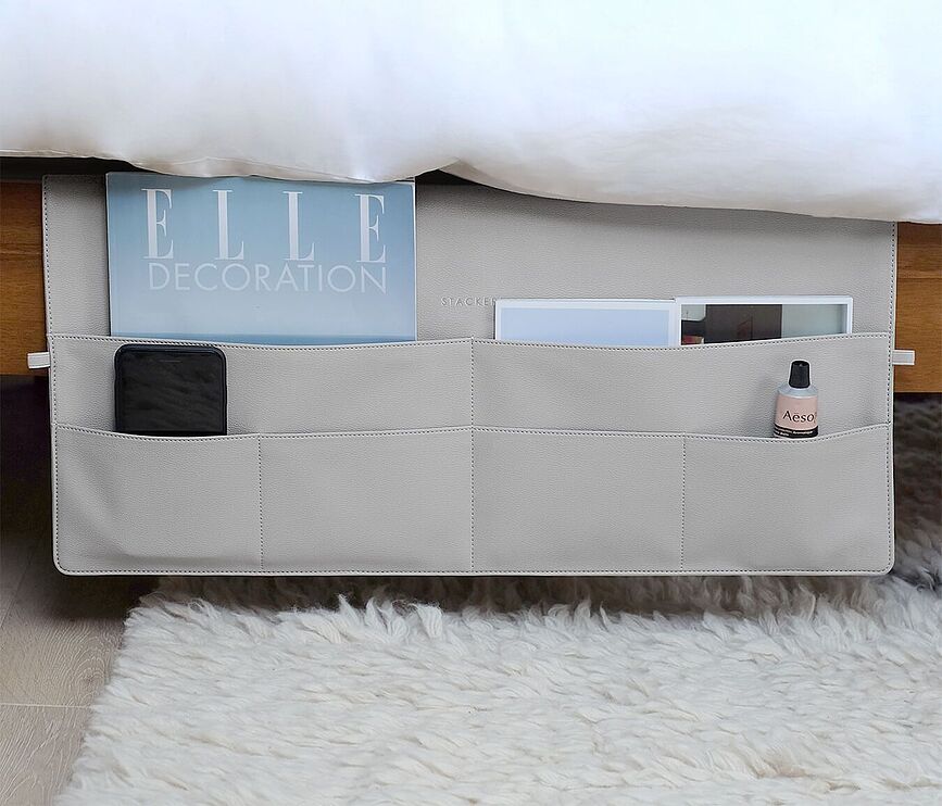 Organizador colgante para cama Stackers, talla L, beige claro