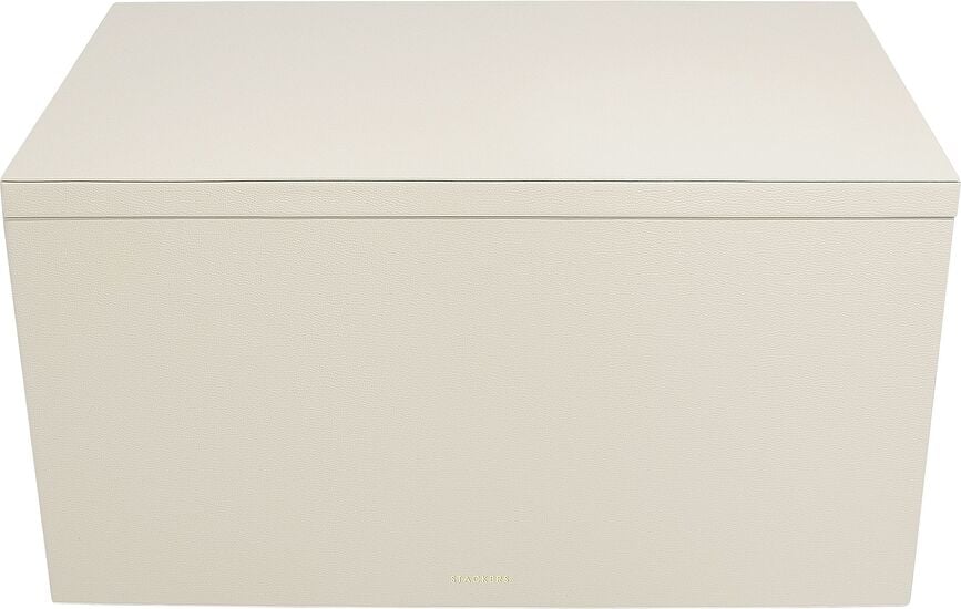 Organizador de escritorio de lino Stackers, plegable, beige claro