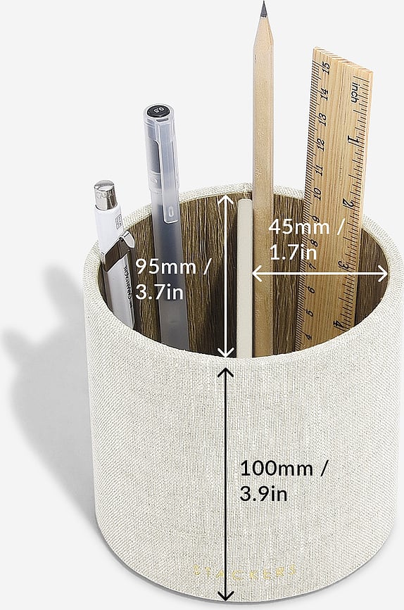 Organizador de Escritorio Stackers, de lino, beige claro